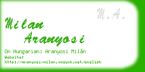 milan aranyosi business card