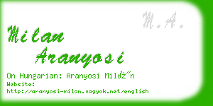 milan aranyosi business card